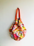 Origami sac bag , reversible shouldereco friendly bag , summer colorful sac bag | Dragon - fruit
