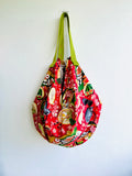 Origami sac bag , reversible fabric Japanese inspired bag , colorful shoulder bag | let me take you to eat ramen
