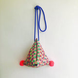Dumpling origami fabric bag , cute pom pom colorful bag | Mallorca - Jiakuma