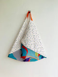 Origami bento bag , colorful tote bag , eco friendly fabric shoulder bag.  Japanese inspired bag | Spring palette