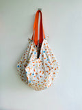 Origami shoulder sac bag , Japanese inspired bag , reversible colorful fabric eco bag | Catiger