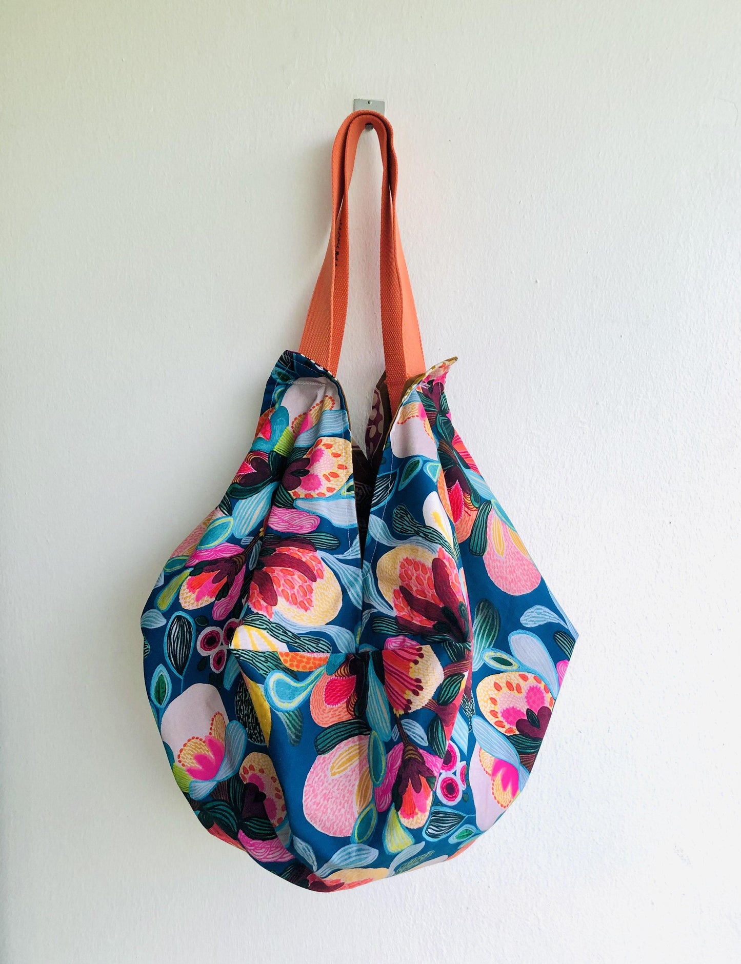 Origami reversible shoulder bag , fabric handmade eco bag , big sac bag | A party in the garden with beautiful Japanese decorations - Jiakuma