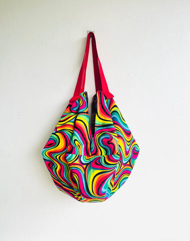 Origami colorful bag , sac reversible fabric bag , eco friendly colorful bag , Japanese inspired bag | “Wuhaaa”