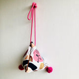 Original small triangle shoulder bag , origami cute pom pom bag | Everywhere you look at there is art - Jiakuma