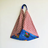 Origami bento bag , shoulder handmade fabric bag ,colorful Japanese inspired bag | Colorful fish surfing  summer waves - Jiakuma