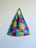 Colorful origami tote bag , shoulder bento bag , Japanese inspired eco friendly bag | Land of colours and hope