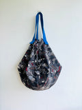 Origami sac bag , reversible shoulder fabric bag , Japanese inspired sac bag | Asian gardens