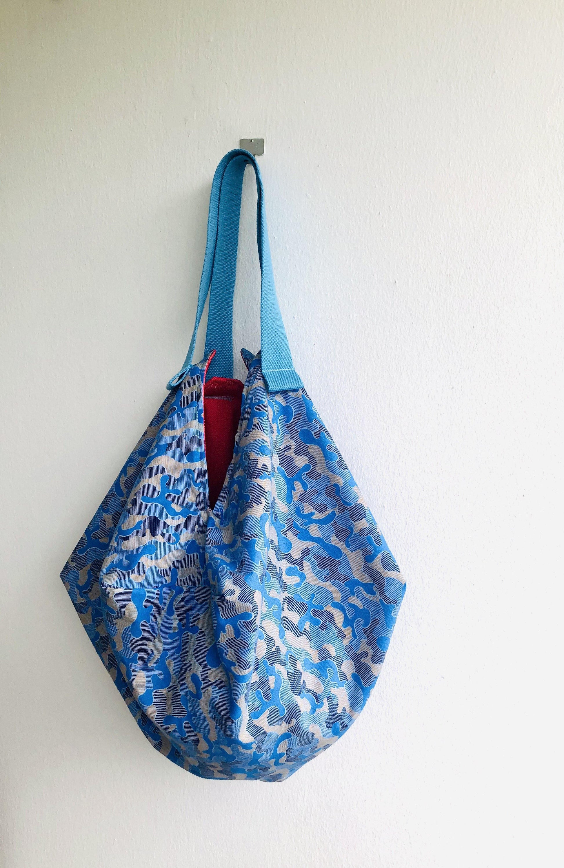 Shoulder sac bag , origami reversible bag , cool shopping most affordable eco bag | Azul Robert Kaufman - Jiakuma