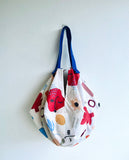 Origami fabric bag , shoulder sac bag , reversible Japanese inspired bag , eco friendly shopping bag | Chispa