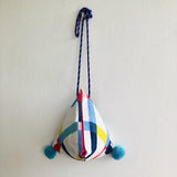Triangle origami crossbody bag , Japanese inspired pom pom bag | Colorful minimalists lines hommage to Mondrian - Jiakuma