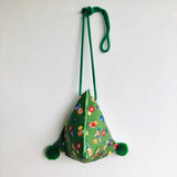 Dumpling cross body bag , ooak colorful fun bag , origami pom pom bag | Keep on playing - Jiakuma