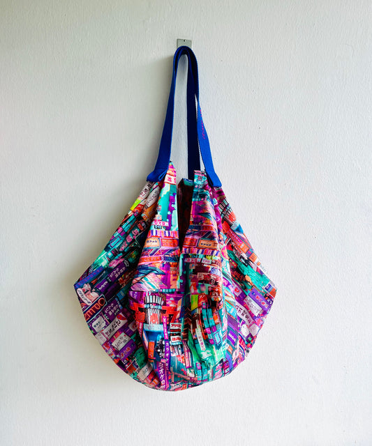 Origami sac bag , reversible Japanese inspired shoulder bag , shopping fabric bag | Skating in Tokyo - Jiakuma