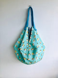 Origami sac bag , reversible fabric Japanese inspired bag , colorful shoulder sac bag | Sushi time