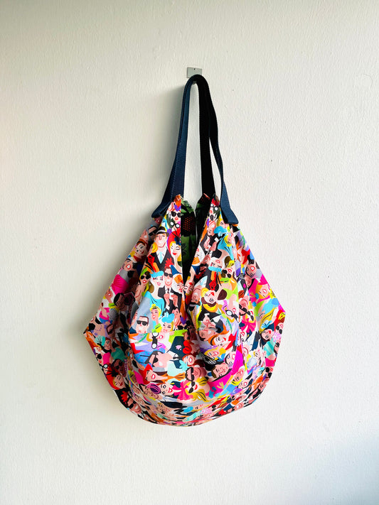 Origami sac bag , colorful reversible bag , Japanese inspired bag , shoulder shopping bag | People from Ibiza - Jiakuma