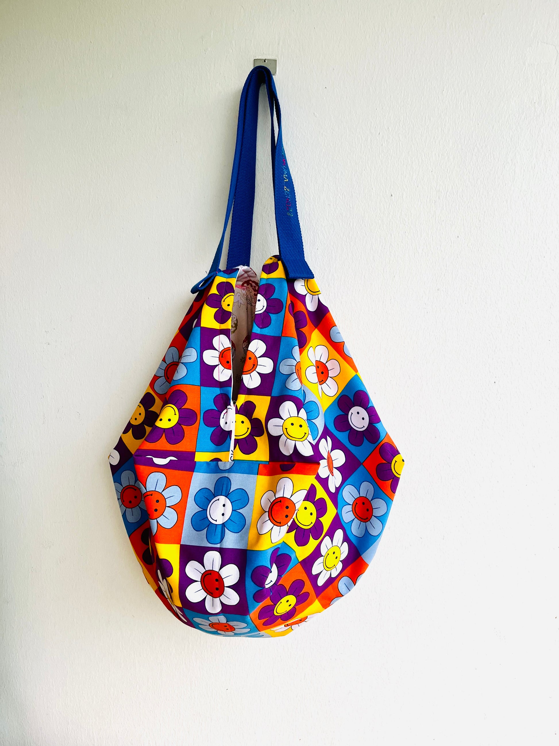 Origami sac bag , colorful reversible bag , shoulder Japanese inspired sac bag , eco friendly shopping bag | Margaritas felices - Jiakuma