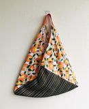 Origami bento bag , triangle tote Japanese inspired bag | Sicilian Oranges & Gold - Jiakuma