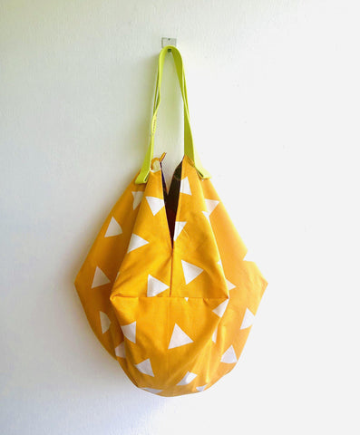 Sac bag , origami reversible fabric bag , handmade tote bag | Pumpkin - Jiakuma