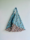 Origami bento bag , shoulder tote bag , Japanese inspired eco bag | Dreaming of the next beach holiday