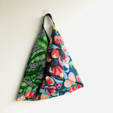Tote triangle origami bag , handmade ooak colorful bento bag | It’s a tropical paradise - Jiakuma