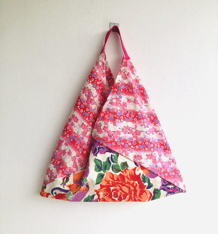 Shoulder origami bento bag , tote handmade eco bag | All the flowers are blooming - Jiakuma