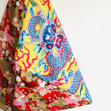 Origami bento bag , triangle tote fabric bag , colorful eco bag | Auspicious dragon in a red garden - Jiakuma