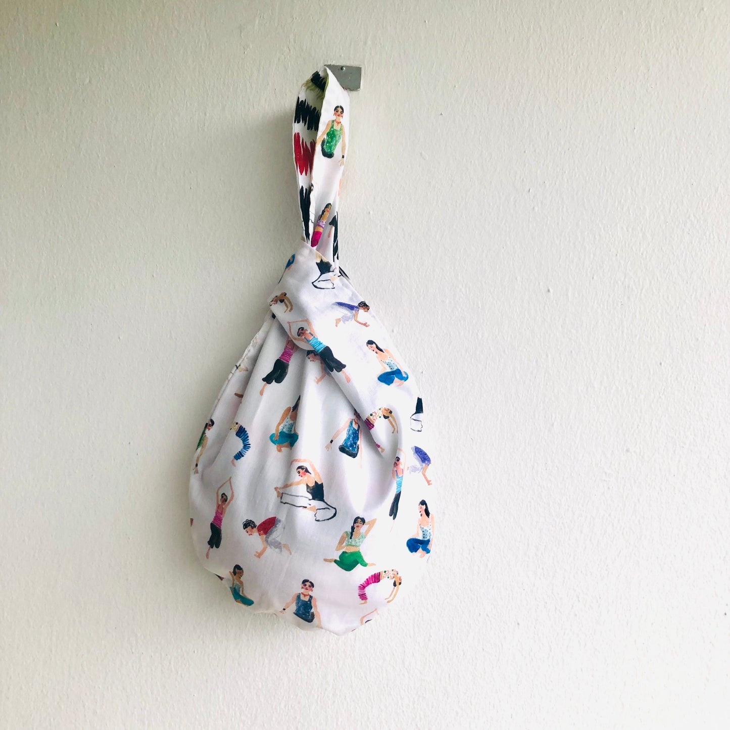 Cute knot Japanese inspired bag , origami reversible fabric bag , wrist bag | Let’s get physical