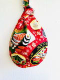 Knot origami bag , reversible fabric wrist bag , colorful eco friendly small bag | Going out with my besties for sushi