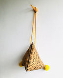 Dumpling origami bag , pom pom cute triangle bag | Sahara - Jiakuma