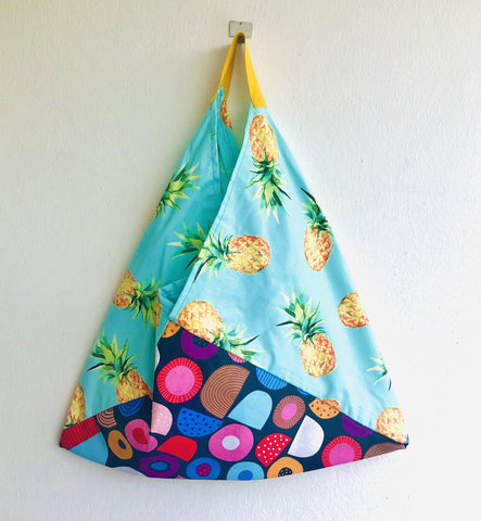Eco friendly cotton tote origami bento bag | Colorful tropical fruit - Jiakuma