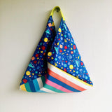 Bento shoulder bag , origami fabric triangle bag , colorful eco friendly bag | Colorful geometry galaxy - Jiakuma