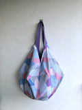 Origami sac bag , shoulder fabric bag , reversible tote bag | Cats , galaxies , and stars
