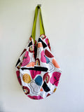 Origami sac bag , reversible fabric Japanese inspired bag , colorful shoulder bag | let me take you to eat ramen