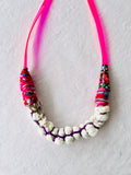 One of a kind necklace , bold colorful funky necklace , handmade statement jewellery | Flying over the Atlantic Ocean