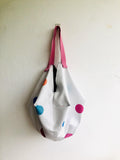 Polka dots origami sac bag , reversible shoulder shopping bag | Polka dots & batik - Jiakuma