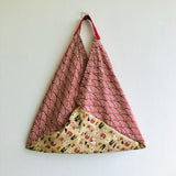 Origami shoulder bento bag , handmade Japanese inspired tote bag | A city near the sea in Japan - Jiakuma