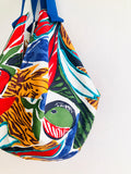 Colorful sac shoulder bag , origami sac bag , reversible fabric Japanese inspired bag | Colorful end of the summer