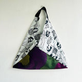 Origami bento bag , triangle tote shoulder bag , fabric Japanese inspired bag | La movida