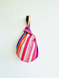 Colorful small origami bag , reversible knot Japanese inspired bag , wrist cute bag | Buenos Aires
