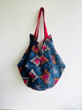 Origami sac bag , reversible fabric origami bag , Japanese inspired shoulder eco bag | Ubud