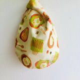 Origami knot small bag , wrist fabric reversible bag , Japanese inspired handmade bag | Nasi lamak always !
