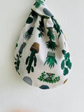 Origami small wrist bag , reversible fabric knot bag , Japanese inspired bag | Verons garden