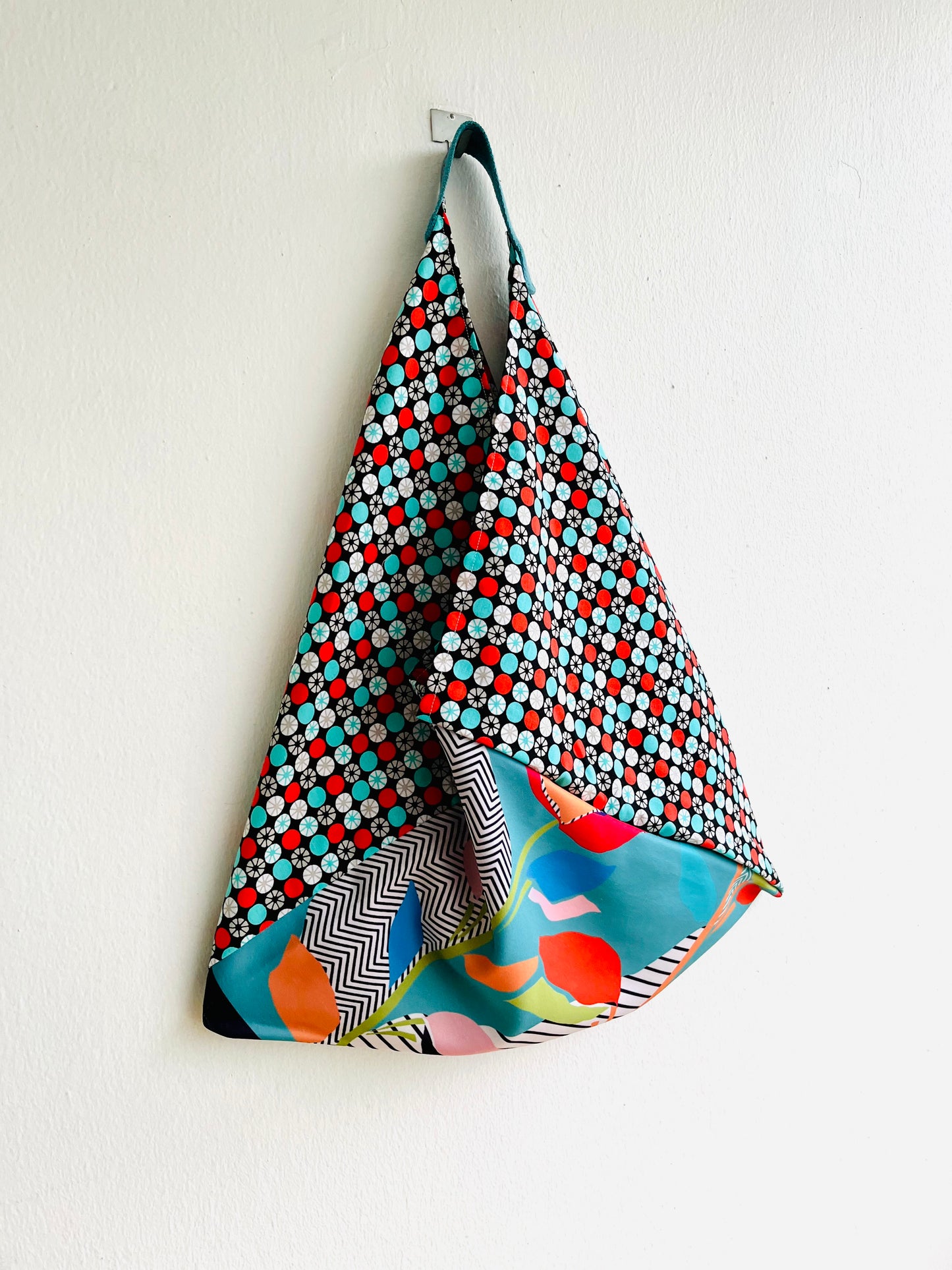 Origami bento bag ,  colorful tote Japanese  inspired bag , shoulder bento bag | Contemporary geometries