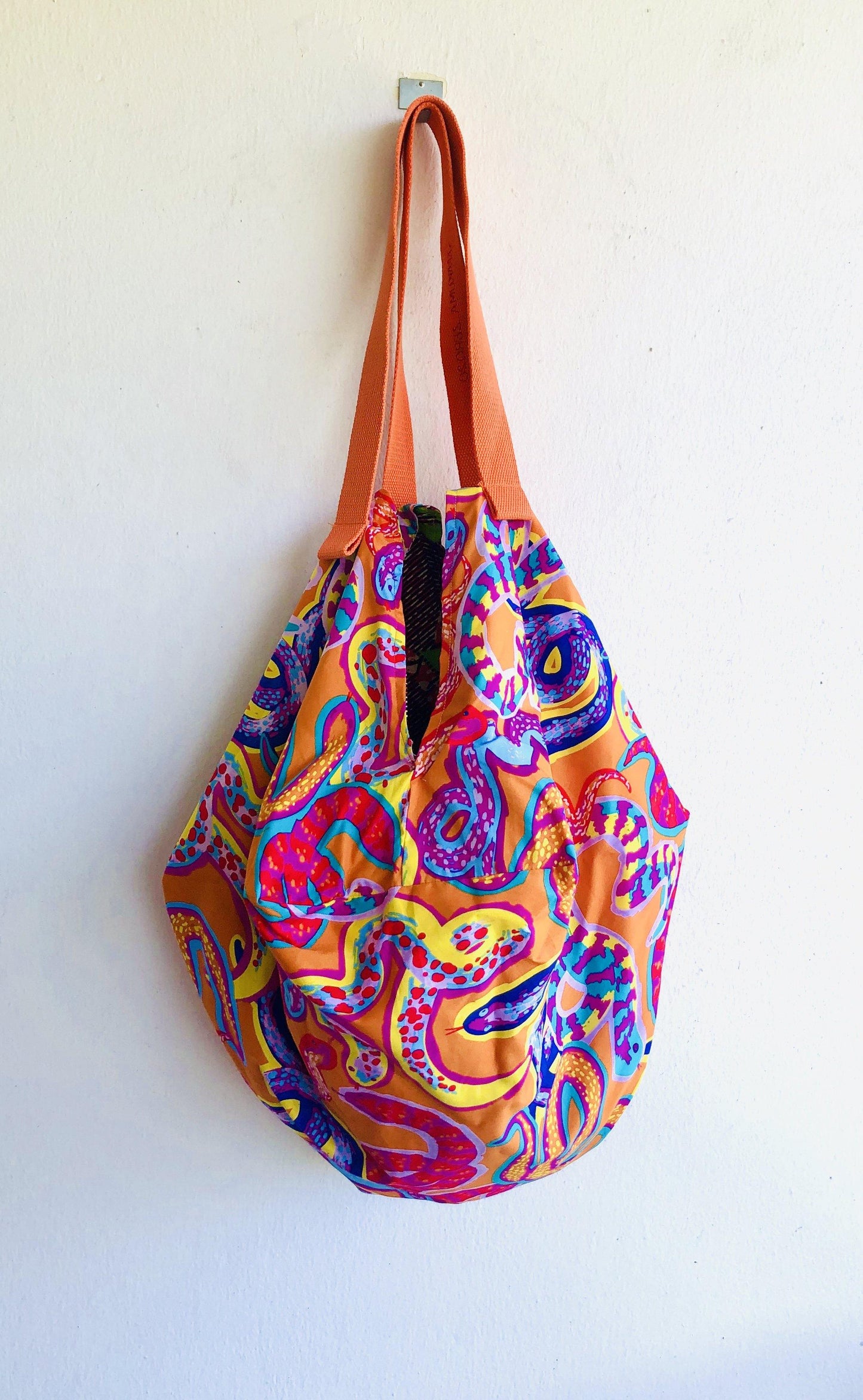 Shoulder sac origami bag , handmade reversible unique bag | Australian snakes - Jiakuma