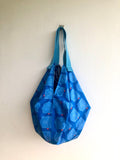 Origami sac bag , shoulder reversible tote bag , Japanese inspired eco friendly bag | I Love my jeans & the waves of the sea