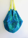Origami sac bag , shoulder reversible fabric bag , Japanese inspired colorful bag | The sea universe - Jiakuma
