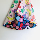 Bento origami bag , shoulder tote eco handmade bag , shopping bag | Tropical colorful modern garden - Jiakuma