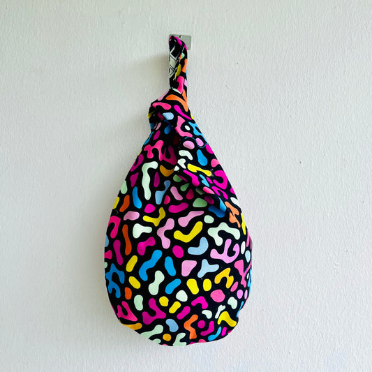 Origami knot Japanese inspired bag , small wrist reversible fabric bag , cute lunch bag | Candy candy - Jiakuma