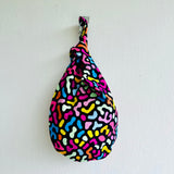 Origami knot Japanese inspired bag , small wrist reversible fabric bag , cute lunch bag | Candy candy