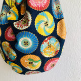 Handmade Japanese inspired bag , reversible knot bag , cute small wrist bag | Japanese umbrellas