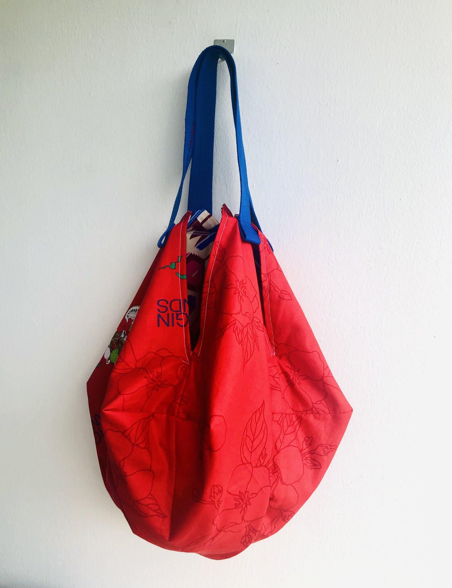 Origami sac bag , reversible shoulder bag , eco friendly colorful tote bag | Travelling in my dreams to the Virgin Islands - Jiakuma